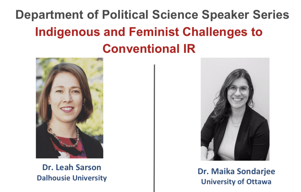 The promotional poster for the event featuring Dr. Leah Sarson and Dr. Maika Sondarjee