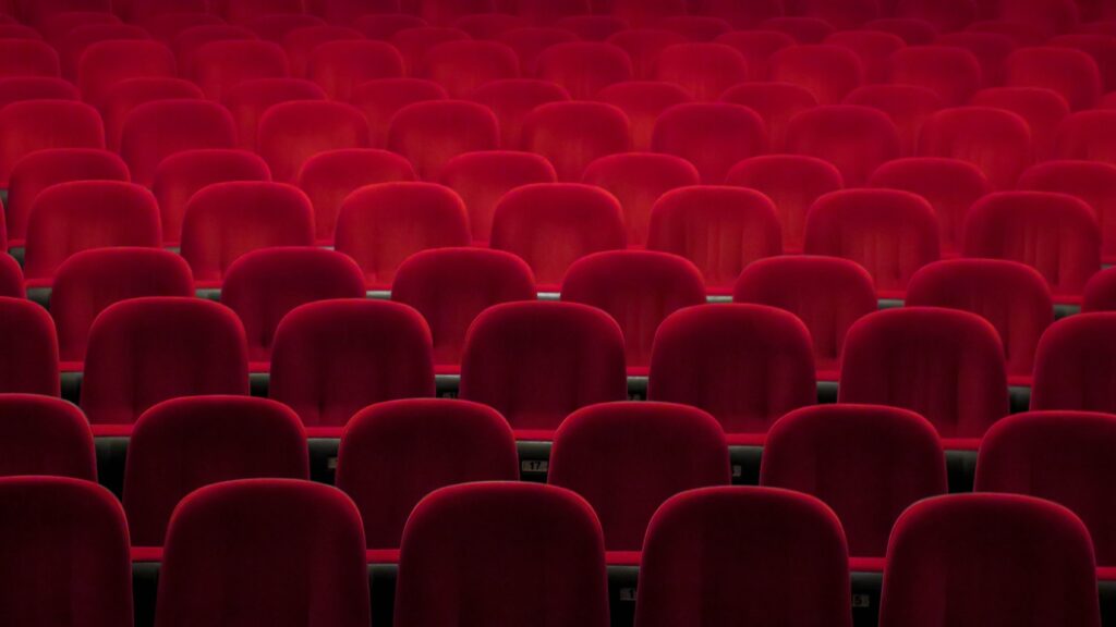 Empty red seats at the cinema