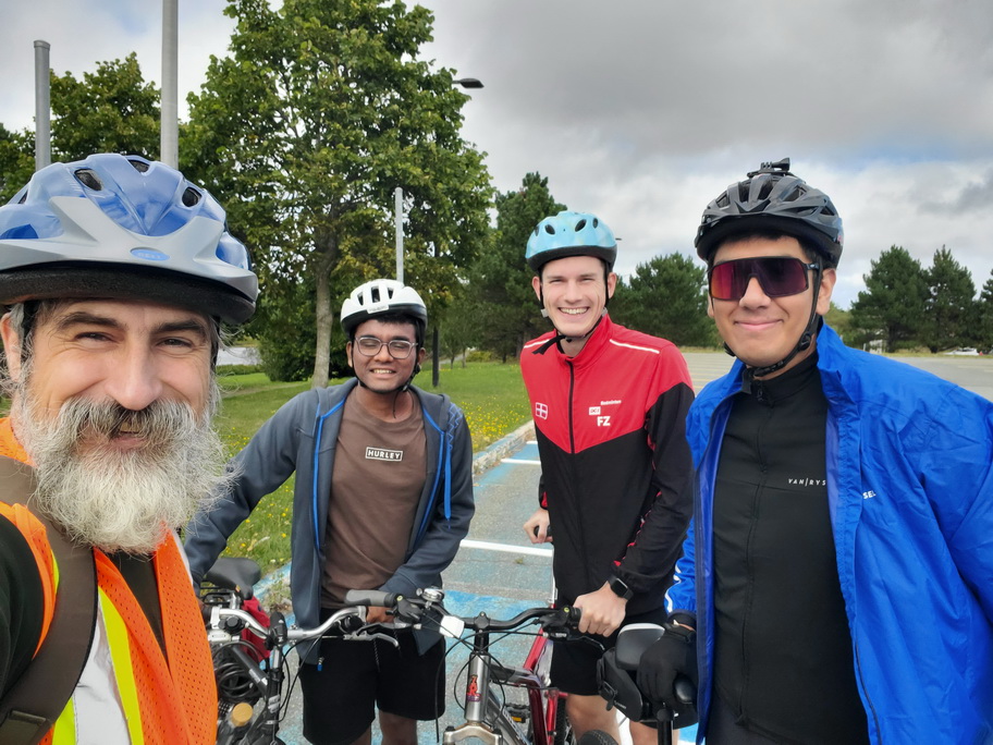 Meeting up for a group ride. (Photo by Otis Crandell)