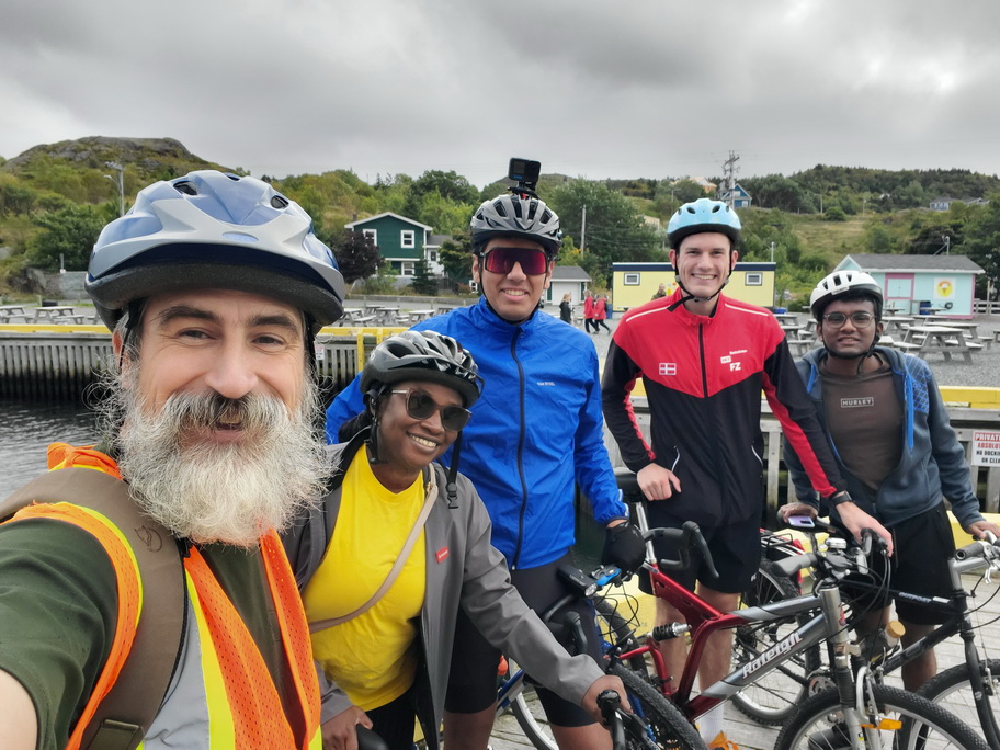 Some of the group at Quidi Vidi Harbour. (Photo by Otis Crandell)
